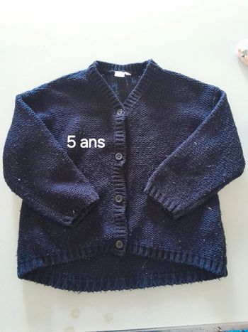 Gilet bleu marine fille 5a
