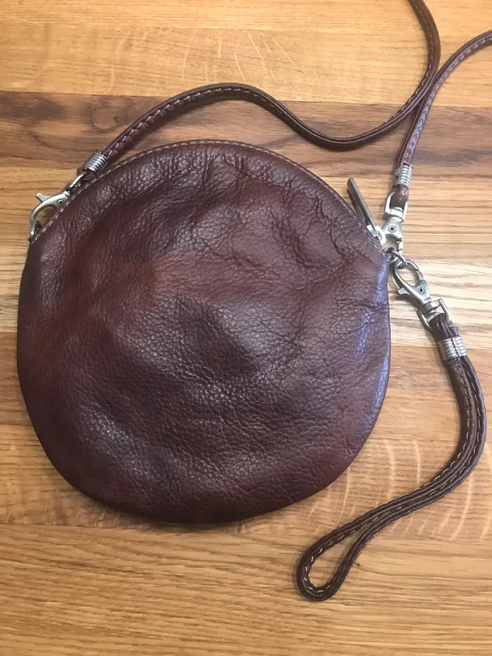 Petit sac en cuir italien marron - photo numéro 3