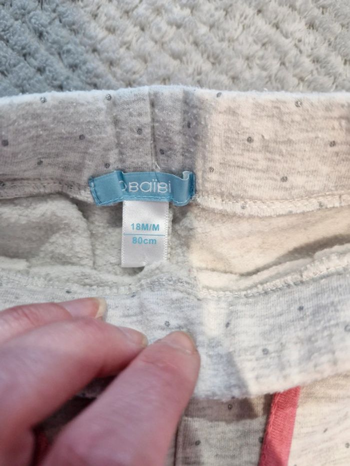 Pantalon jogging fille gris 18 mois Obaïbi - photo numéro 3