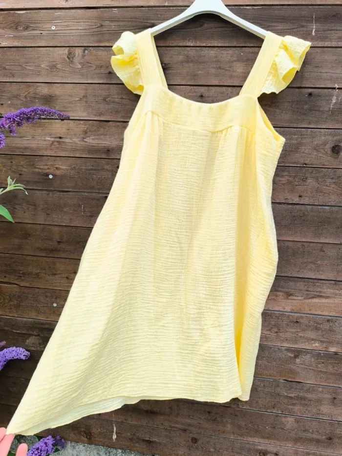 Robe courte jaune gaz de coton TU 36 à 42 - photo numéro 3