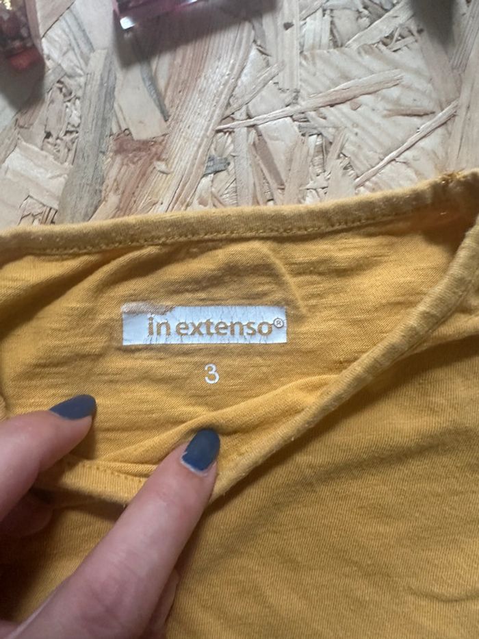 T-shirt jaune à volants In Extenso - photo numéro 2