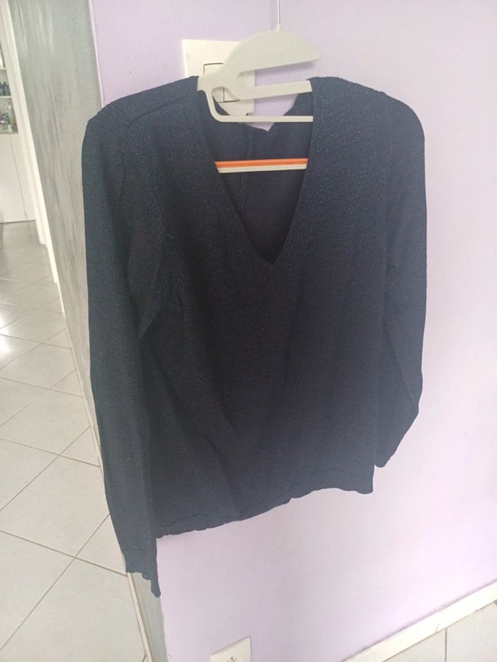 Pull femme col en V taille L - photo numéro 2