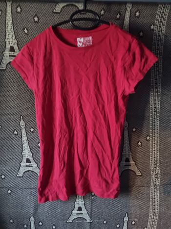 T-shirt uni rouge 16ans mixte
