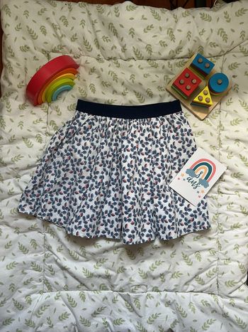 jupe avec jupon blanc à motifs marine okaidi 8 ans