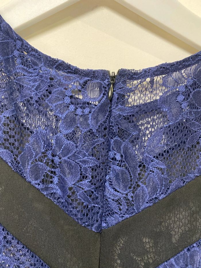 Superbe haut sexy dentelle bleu et noir neuf Morgan taille 34 - photo numéro 7