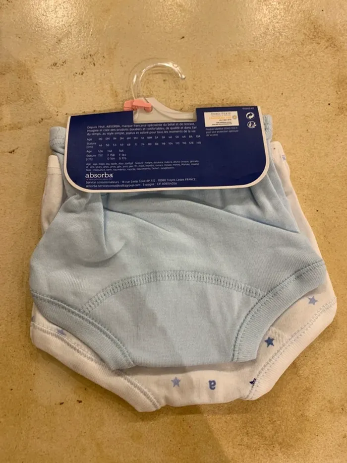 Lot 2 culottes bébé zéro mois naissance absorba neuf neuve - photo numéro 2