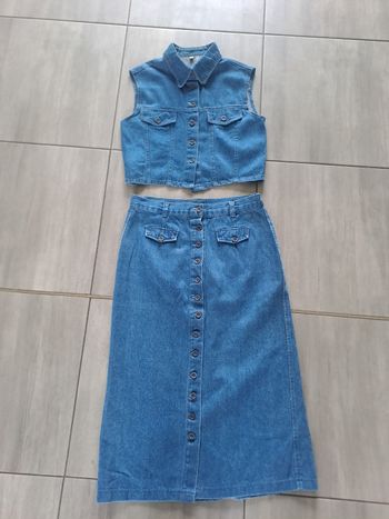 Ensemble vintage en jean bleu 42/44 (taille petit)