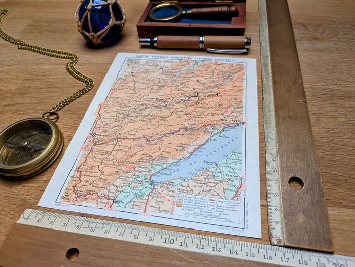 Imprimée en 1955, Morteau, Pontarlier, Yverdon, Neuchâtel. Original Vintage Authentique. - photo numéro 3