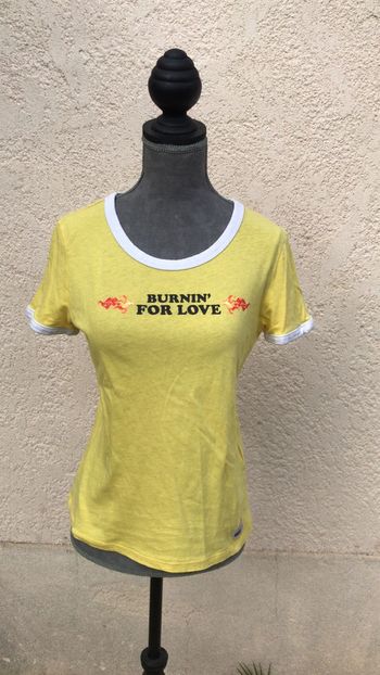 Jennyfer t shirt jaune et blanc taille S