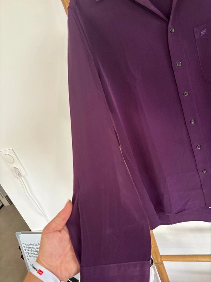 Chemise violet foncé jean chatel taille L 39/40 - photo numéro 5