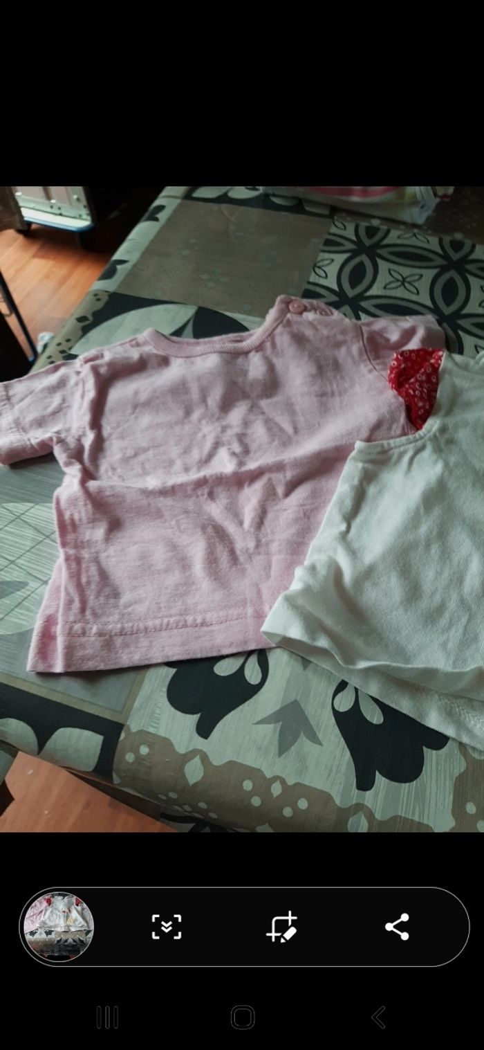 Lot de 3 t-shirt manches courtes 1 mois - photo numéro 2
