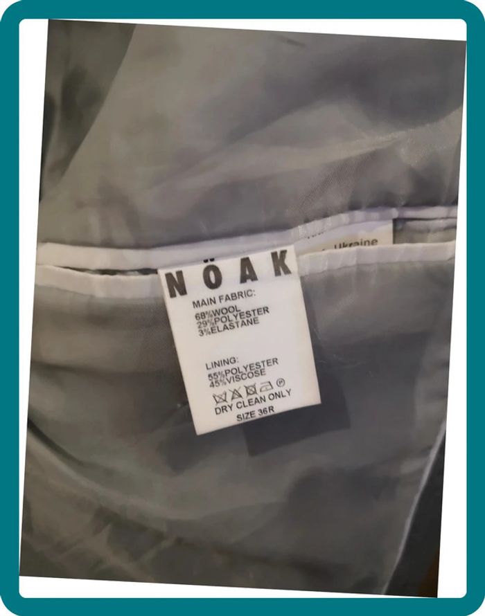 Blazer / Veste de costume Nöak bleu chiné taille 46 - photo numéro 4