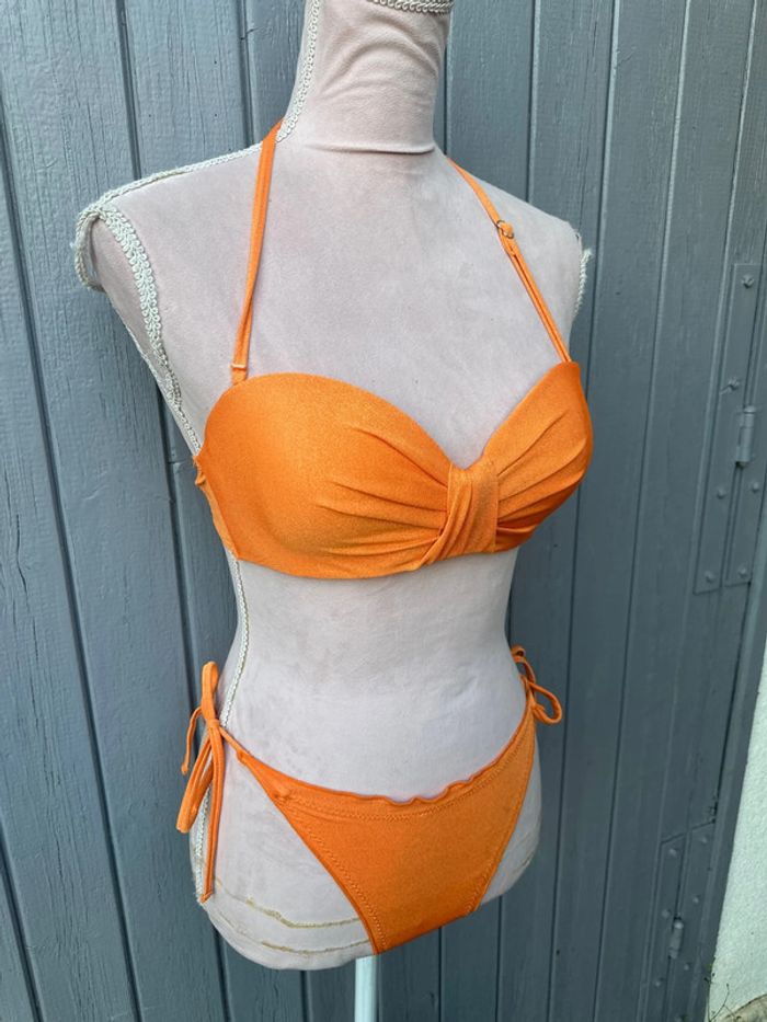 Maillot de bain bikini 2 pièces orange nacré - photo numéro 2