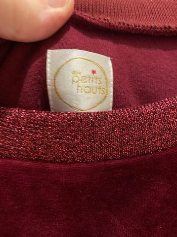 T-shirt velours, bordeaux