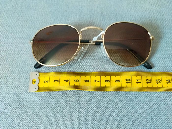 Lunettes de soleil vintage dorées – Verres brun dégradé - photo numéro 6