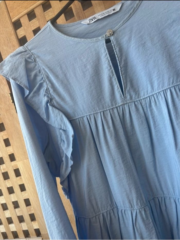 Robe fluide bleu ciel marque Zara taille XS - photo numéro 2