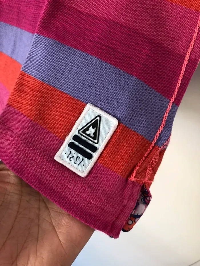 Polo tons roses, violet et oranges avec paillettes Gaastra taille S comme neuf - photo numéro 5