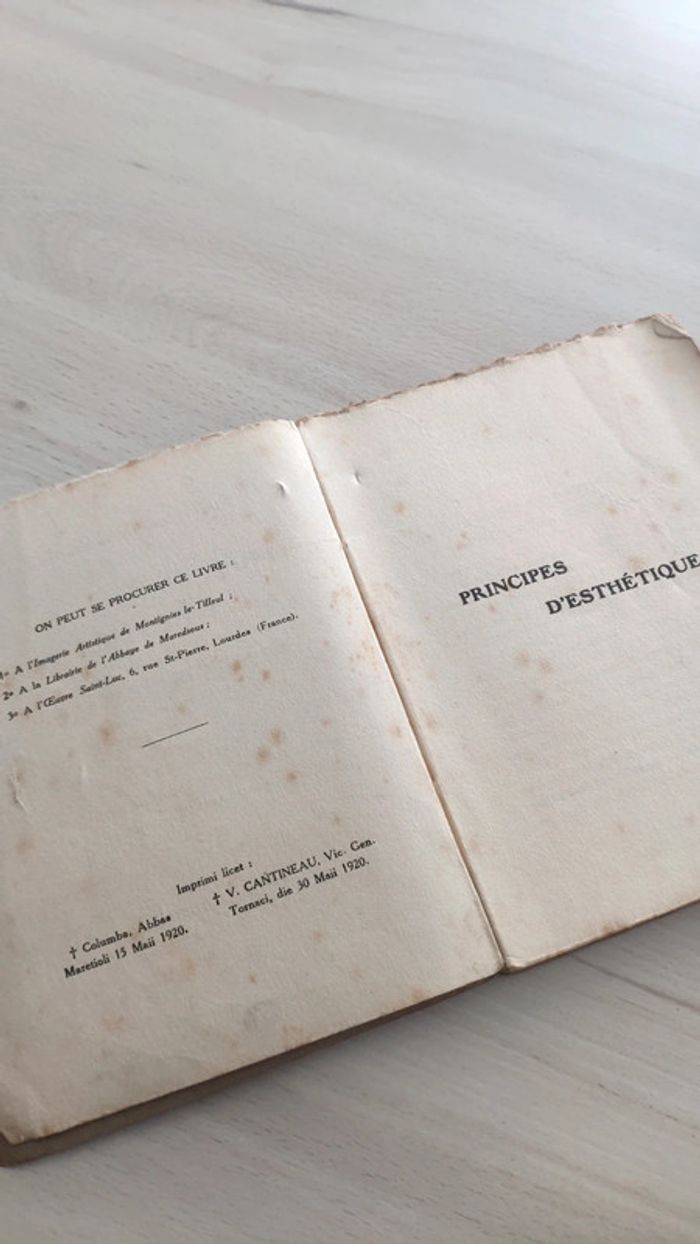 Livre 1920 principes d'esthétique collection rayon de beauté 1 Van den Abeele artistique art - photo numéro 3