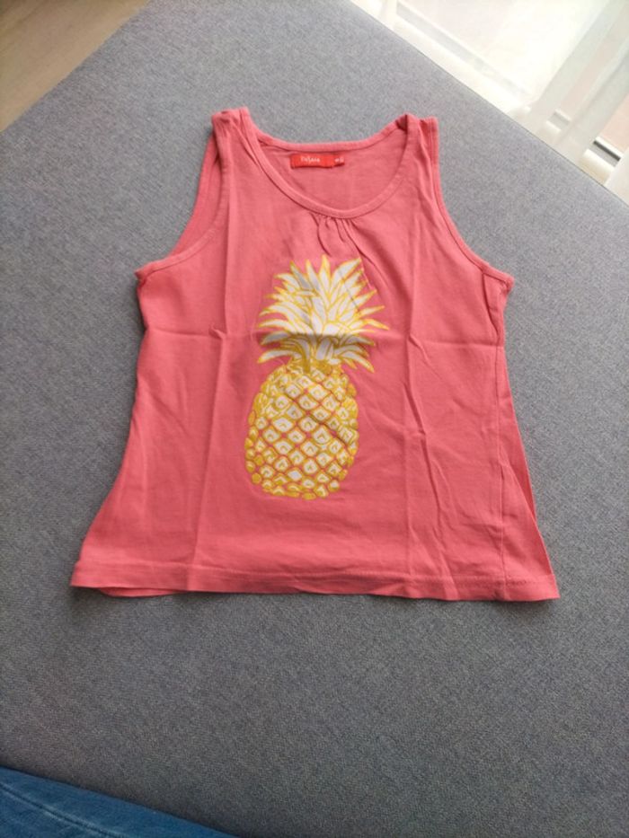 Débardeur ananas corail et dorée