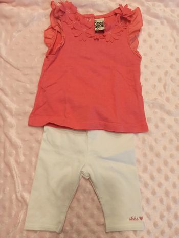 Tee-shirt rose et legging 3 mois