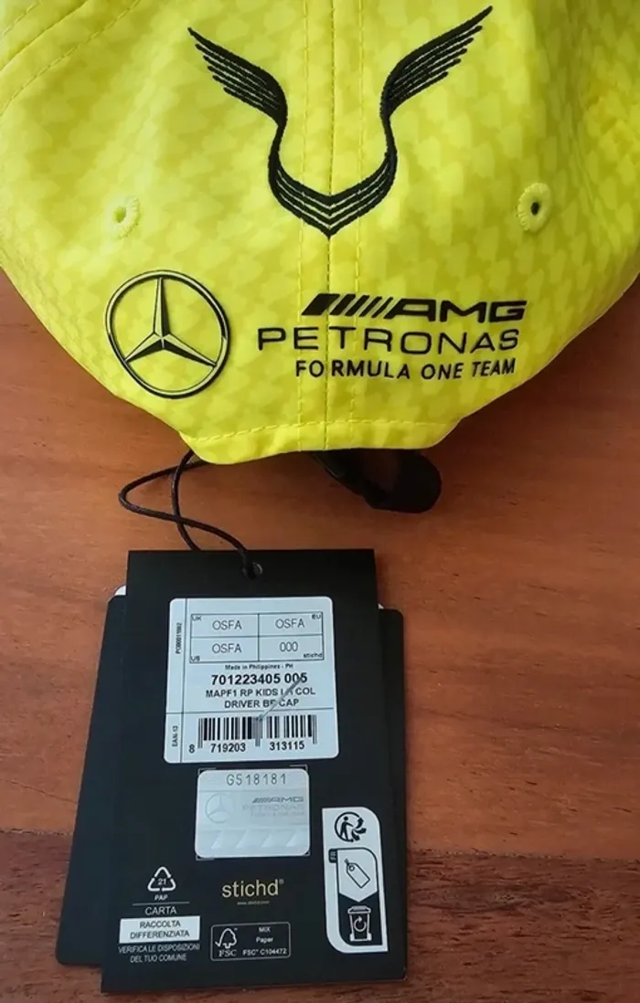 Casquette Mercedes AMG Gran Turismo – Jaune fluo – Neuve avec étiquette - photo numéro 3