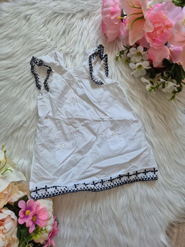 🤍 Tunique blanche brodée – Kitchoun – 9 mois