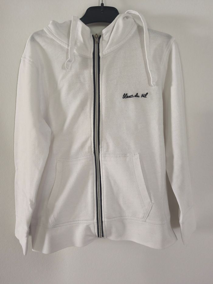 Gilet blanc à tirette et à capuche, Blanc du Nil, 6-8 ans