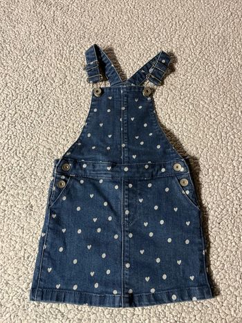 Salopette robe en jean cœur