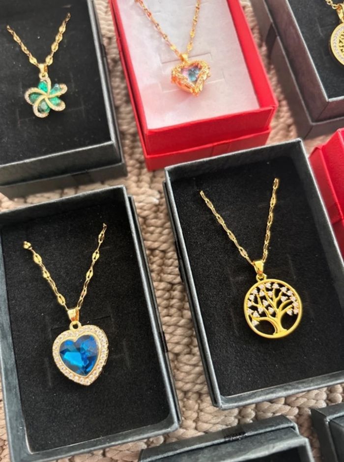 Coffret cadeau collier acier inoxydable boîte noeud bijoux cadeau - photo numéro 3