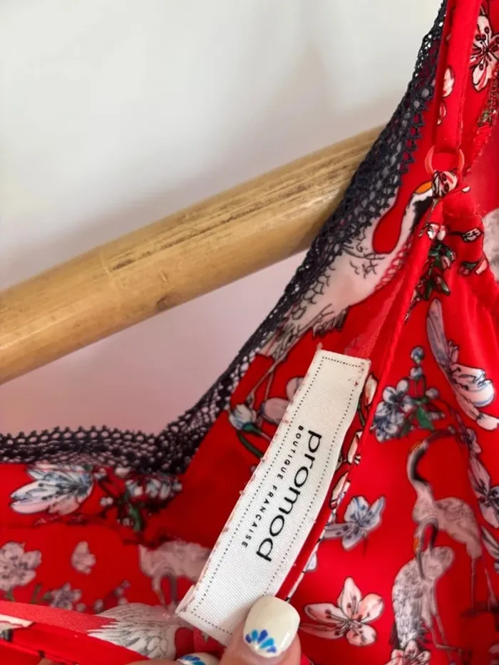 Débardeur rouge à motifs Promod taille S - photo numéro 8