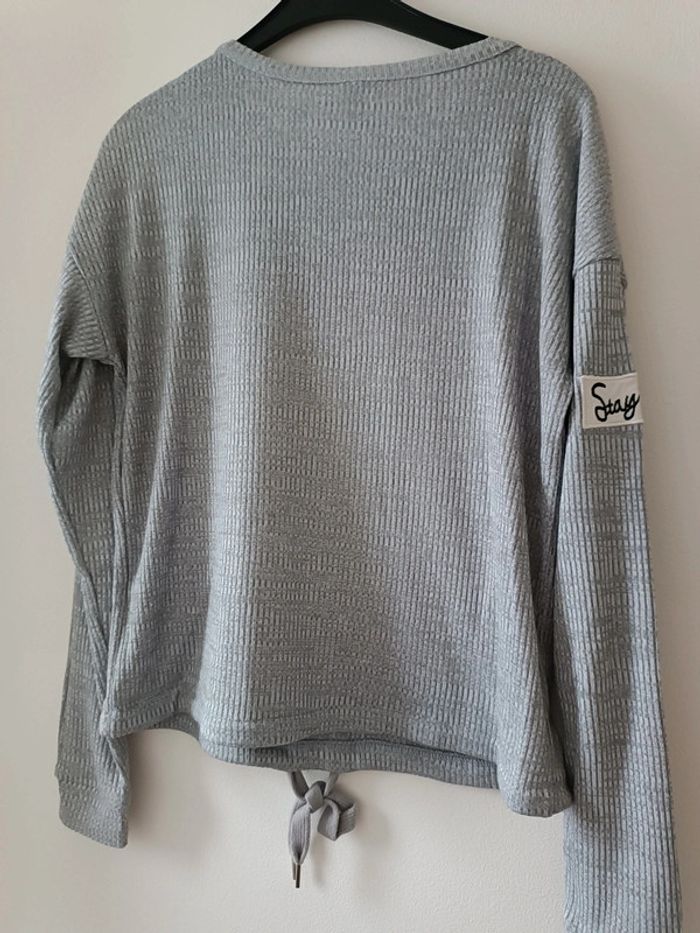 Pull gris sequins - neuf - photo numéro 7