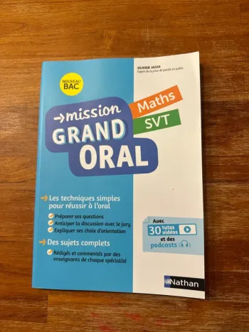 Livre, mission, grand oral, maths SVT