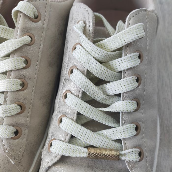 Baskets sneakers femme Chausséa pointure 36 blanc doré - photo numéro 6