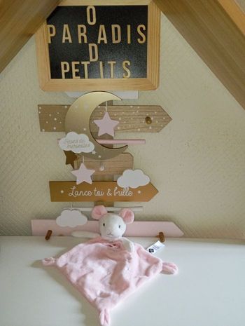 Doudou souris rose tex 