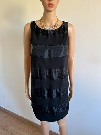 Robe noire bi matière sans manches La Fée Maraboutée taille 36 jamais portée