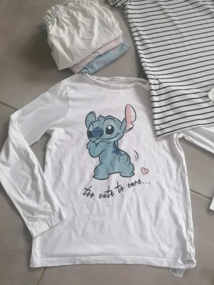 Lot 10-12ans chemise de nuit /haut de pyjama +donne pantalon - photo numéro 3