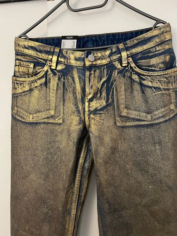 Jean droit doré et bleu Monki