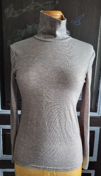 T-shirt à col roulée manches longues taille S mixte