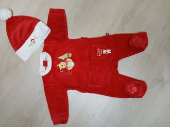 Pyjama Winnie Disney noël rouge bonnet