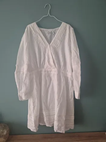 Robe blanche a longues manches pépé jeans taille 42