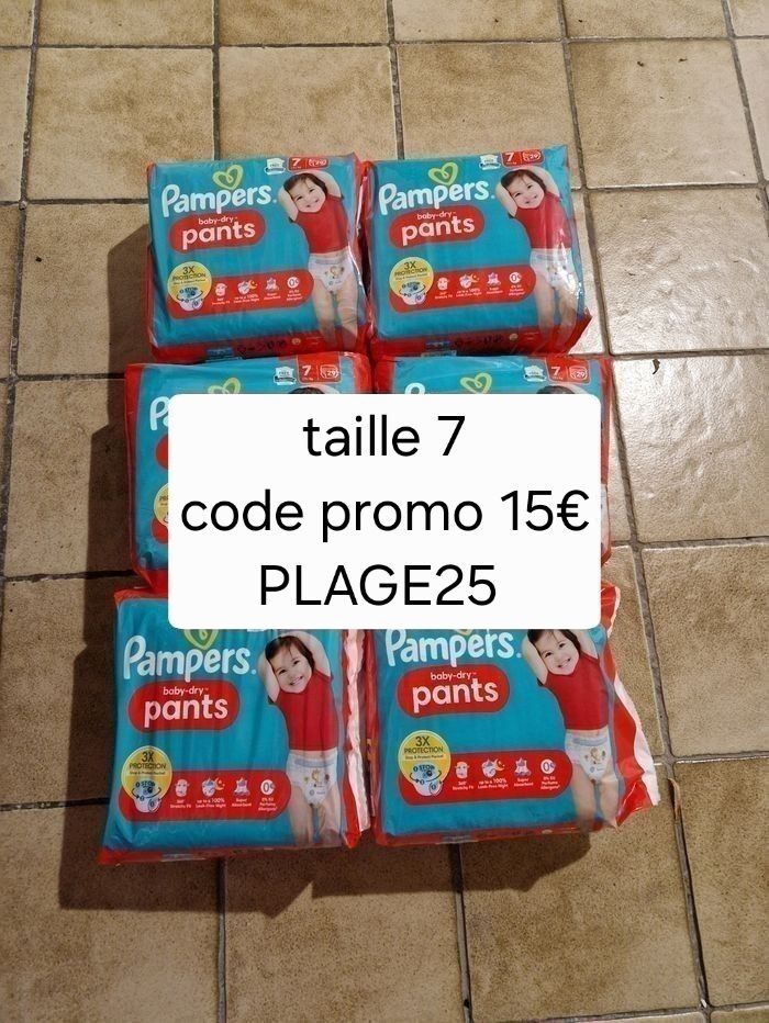 174 Couches culotte Pampers baby-dry pants taille 7