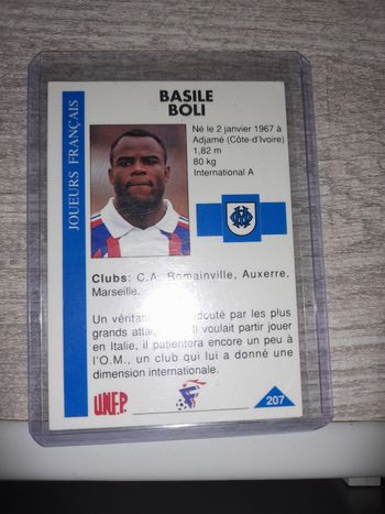Panini unfp avec autographe de basile boli