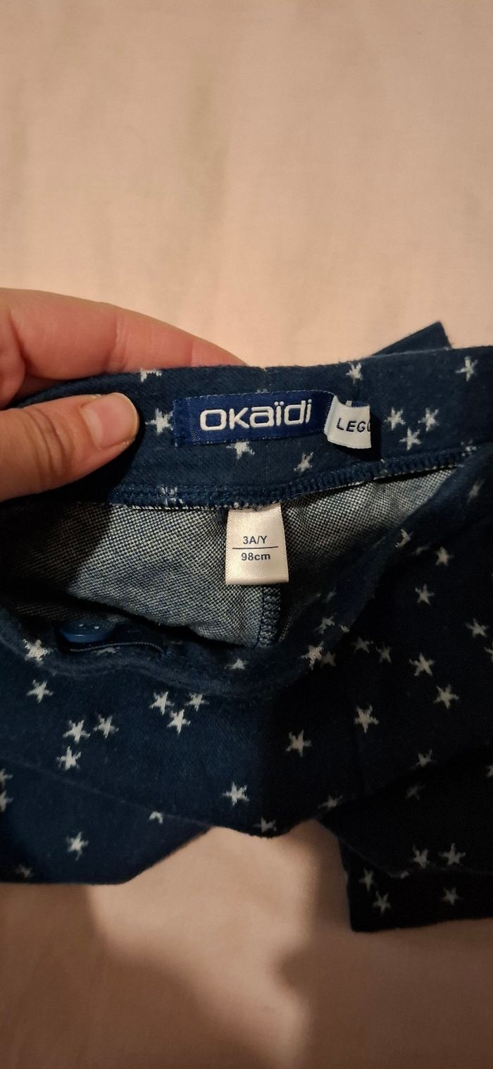 Leggine laine bleu foncé blanc 3 ans petit Okaidi - photo numéro 6