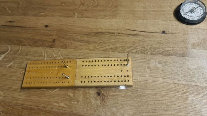Jeu ancien en bois plateau pliant cribbage