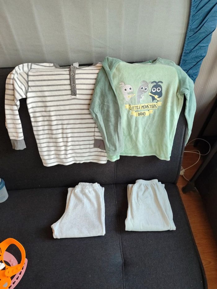 Lot de deux pyjamas chaud garçon 8 ans - photo numéro 2