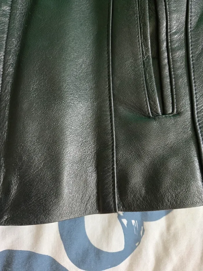 Blouson en cuir veritable giovanni taille 1 pour femme jamais porté - photo numéro 5