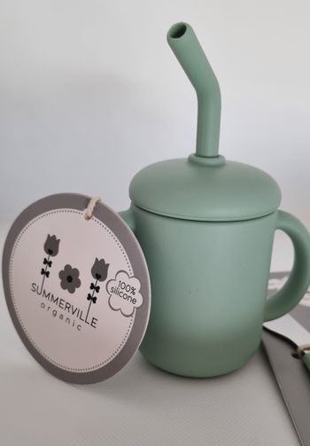 Gobelet paille silicone Cameo Green 120ml - Norme LFGB - Dès 6 mois neuf 