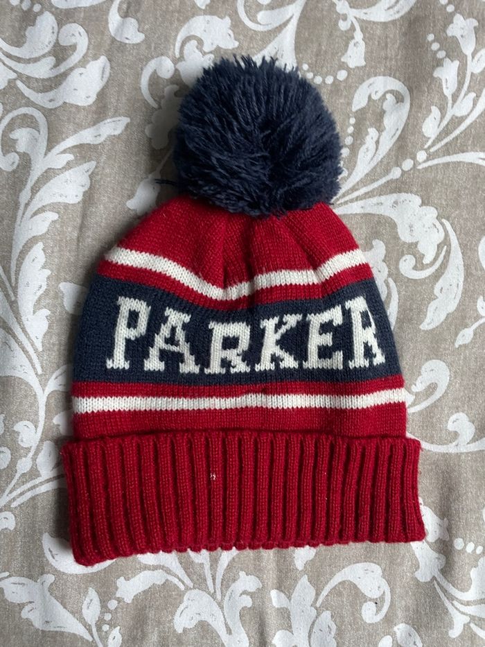 Bonnet rouge et bleu laine avec pompom wap two tony Parker - photo numéro 3