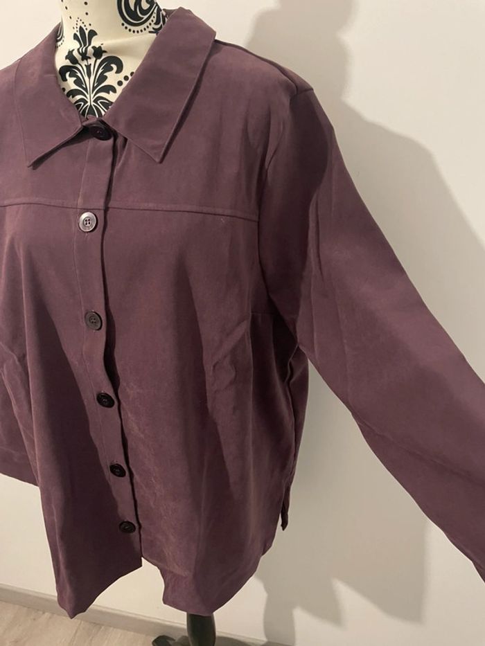 Veste chemise neuf La Redoute – Violet prune – Taille 52 – Élégante & confortable - photo numéro 2