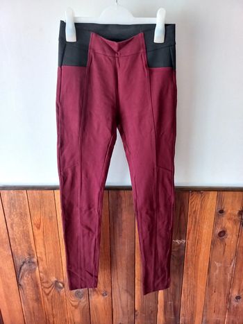 Leggins bordeau élastique à la taille